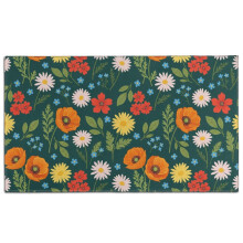 Pioneer Flower Floral Print Door Rug, Washable Non-Slip Indoor Mat, 17"x30", Compatible with Home Entry, Bedroom, Kitchen & Bathroom
