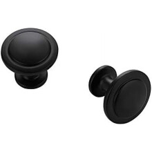 Lot de 35 poignées de meuble noir mat de 3,2 cm (1-1/4 pouce) pour cuisine, tiroirs et portes de commode.