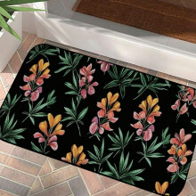 Floral Floor Mat – Anti-Slip Recycled Rubber Backing, 100% Burlap Felt, UV & Stain Resistant, 19.68x39.37 in, for Entryway, Hallway, Outdoor Patio