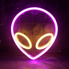 Alien Neon Signs, Led Alien Night Lights for Kid's Gift, Birthday Party, Christmas, Game Office Wall Art Decoration Sign Party Supply Gift