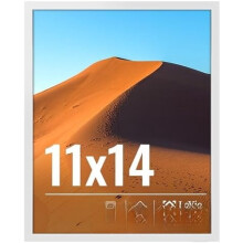 Cadre photo blanc 11x14 pour affichage mural, plexiglas HD, format vertical/horizontal, collection classique