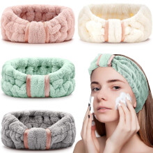 4-Pack Microfiber Headbands for Women & Girls – Spa, Makeup, Shower, Yoga, Sports – Compatible with All Hair Types