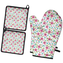 Gants de cuisine Pioneer Flower à motif floral (lot de 2), résistants à la chaleur, 19,5 cm x 30,5 cm