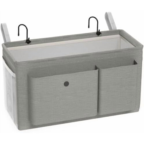 Bedside Hanging Organizer with Metal Frame – Grey