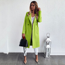 Cardigan da donna alla moda in tinta unita con bottoni, tasche e risvolto, maniche lunghe, giacca elegante per il lavoro o il tempo libero.