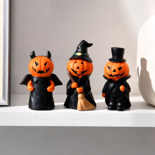 3-balenie ozdôb na šťastný Halloween, živicová halloweenska socha pre vnútornú halloweensku párty dekoráciu strašidelného domu, 3-balenie