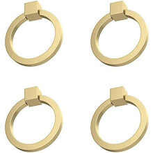 4 db 2,0" x 1-7/8" tömör sárgaréz fogantyúk komód fiók gyűrűs húzókhoz bútor hardver szálcsiszolt arany ruhásszekrény ajtókilincsek