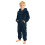Tutina intera con cappuccio e cerniera per bambini, calda e soffice, con tasche – Blu navy, 4 anni 1
