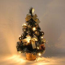 15.7" Tabletop Christmas Tree Mini Pine cone Prelit Artificial Christmas Tree for Table Top Desk Party Decor