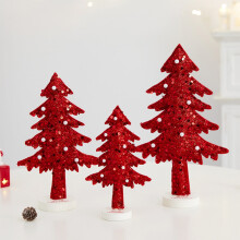 Non-Woven Christmas Tree Set – 30/25/20cm, Red