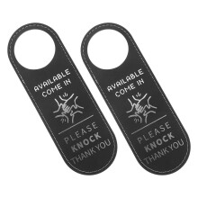 Lot de 2 panneaux « Occupé » (Disponible/Indisponible) pour porte de bureau ou balai de bureau, faits main, noirs