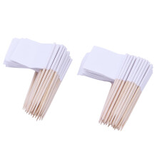 Tandenstokjes met racevlaggetjes – Wit papier en hout, 100 stuks