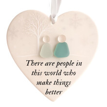 Sea Glass Heart Ornament Friendship Keepsake