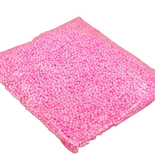 Bolas de espuma - Pacote com 3 mini bolas e miçangas para artesanato (rosa)