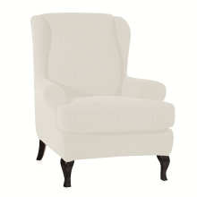 SHAOSZC Premium2PCS Stretchigt Elastiskt Wingback Fåtöljöverdrag – Snyggt Spandex Jacquard, Dammtät, Formsittande – Kompatibelt med Wingback