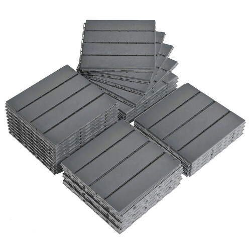 Plastic Deck Tiles Dark Gray 11.8"x11.8" 27-Pack