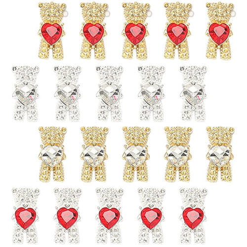 Kit de strass pour ongles en forme d'ours (20 pièces)