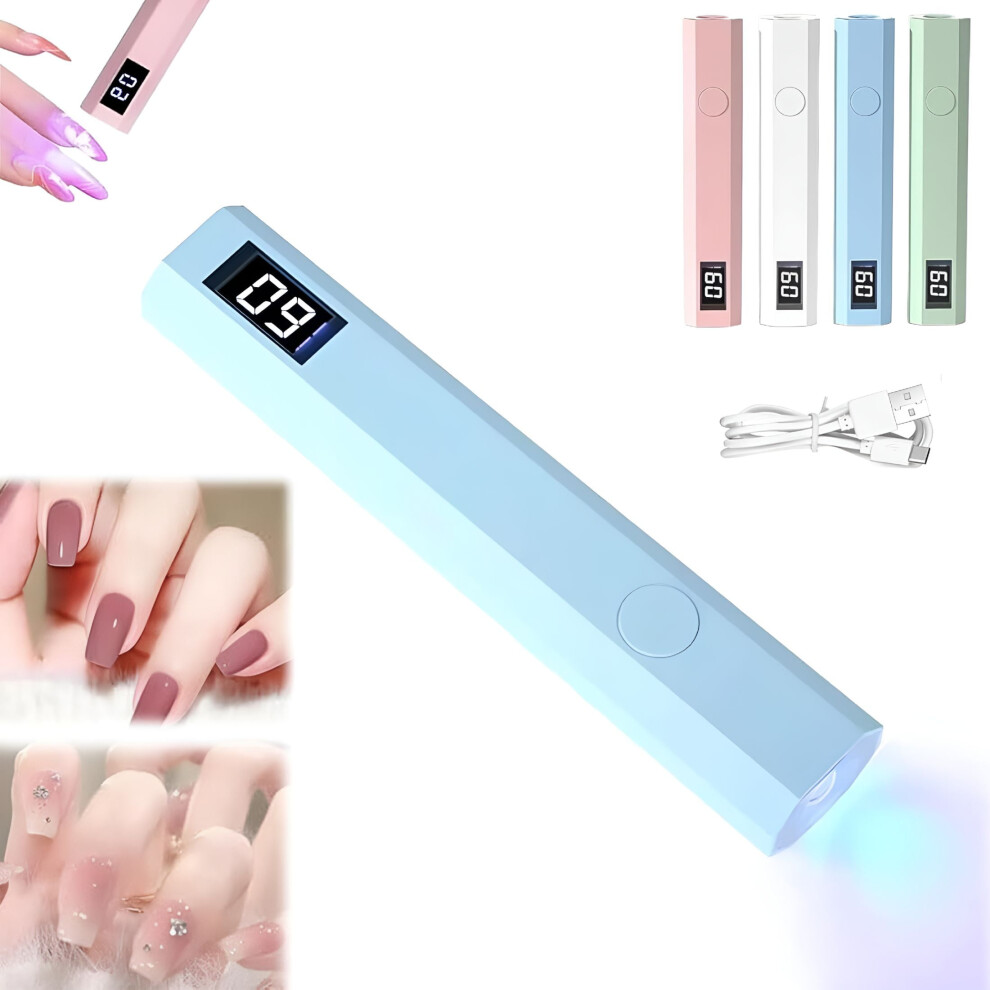 Light Finger Nails Uv Nail Stickers Kit With Uv Portable Mini Nail Lamp, 400Mah Rechargeable, Led Display, 2 Timer Setting