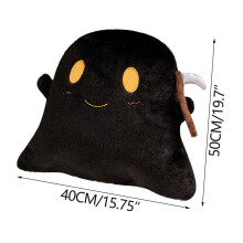 Black Velvet Ghost Pillow with Scythe, Halloween Decor