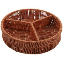 Plateau à fruits multifonction OUNONA marron, idéal pour ranger bonbons, fruits secs et autres gourmandises (7,5 x 11,8 pouces).