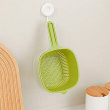 Small Fruit Colander with Handle, Fruit Rinser Strainer, Dual-Layer Vegetable Draining Basket, Strainer Fruit Basket for Mini Berry, Tomato, Grape