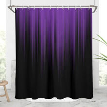 Purple & Black Ombre Shower Curtain 60x72 in with 12 Hooks