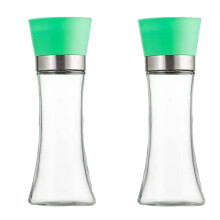 Ensemble de 2 salières et poivrières ACDANC, salière résistante aux rayures, récipients à condiments en verre incassable et durable, taille M,