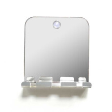 Rectangle Portable Unbreakable Anti-fogging Bathing Mirror for Shaving Razor Hook Holder Suction Cup to Washroom Wall Fog Free Travel Mirror