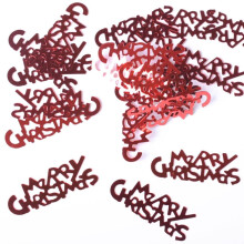 Weihnachtstischdeko mit Konfetti, „Frohe Weihnachten“-Buchstaben, Pailletten, DIY-Zubehör, Rot