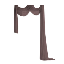 Új ablakos áttetsző sál, többfunkciós voile karnis, ablakdíszítéshez vagy rendezvénydekorációhoz, Superior szálak (bordó, nagy - 137 cm