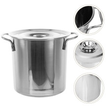 Seau à soupe en acier inoxydable, seau à saumure, seau à porridge, marmite à ragoût (25 cm)