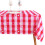 Red & White Heart Pattern Polyester Tablecloth 60 x 120 in 1