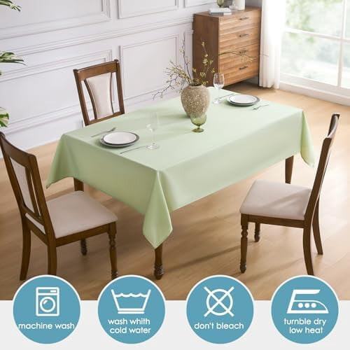 Sage Green Polyester Tablecloth 60x120in 1 Pack 1