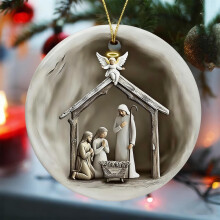 Nativity Christmas Ornaments – Jesus Nativity Ornament for Tree/Window, Catholic Religious Gifts, Compatible with Christmas Decor