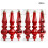 Red Cone-Shaped Christmas Ornaments 6.6in 6 pcs 1