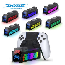 PS5-Controller-Ladestation mit RGB-Beleuchtung – Wabenförmige Doppeldockstation für PS5 Elite/DualSense | Schnellladung, Touch-Steuerung,
