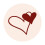 Round Rubber Placemat 30x30cm Heart Design 1