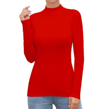 T-shirts à col roulé et manches longues pour femmes, basiques et décontractés, sous-vêtements légers, coupe ajustée.
