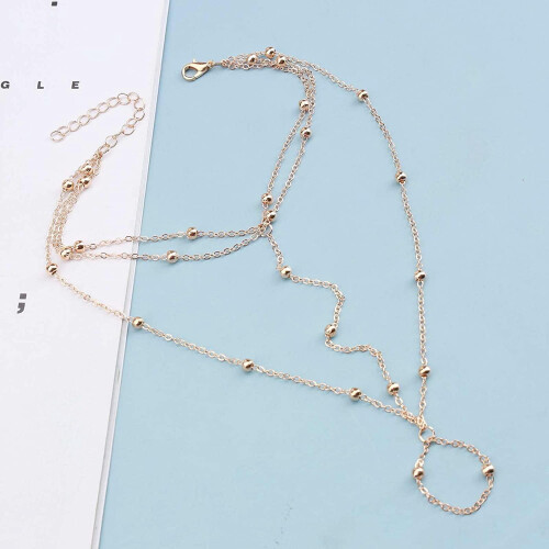 Αλυσίδα σανδαλιών Boho Ball Barefoot Sandal Gold Satellite βραχιόλι αστραγάλου δαχτυλίδι δακτύλων 1