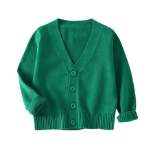Little Girls Cute Knit Cardigan with Buttons Long Sleeve V-Neck Fall Winter Lightweight Solid Color Top for Girls 2-10 Years(Green,11-12 Years)