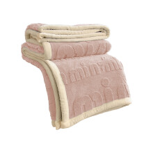 Solid-Color Flannel Blanket with White Trim, Soft Double-Sided Fleece Throw for Sofa, Bed, Couch – All-Season Warmth