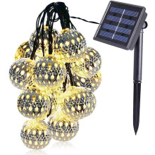 Moroccan Solar Ball String Lights, 6m 30-LED, 8 Modes, IP65