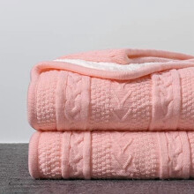 Acrylic Cable Knit Sherpa Throw Blanket 50 x 63 in