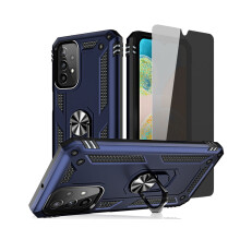 Xhy hoesje compatibel met Samsung Galaxy A23 5G met privacyscherm, magnetische ringhouder, standaard en valbescherming van militaire kwaliteit –