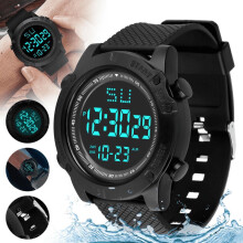 Digitale sporthorloge, waterdicht, militair tactisch horloge met LED-achtergrondverlichting, polshorloge voor heren