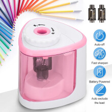 Electric Pencil Sharpener, Automatic Sharpener Fit for No.2 and 6-8 mm Pencils, Electric Sharpener with Auto Stop - Pink