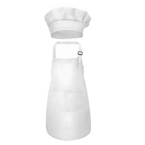 Kids Waterproof Cooking Apron Set with Pockets and Hat