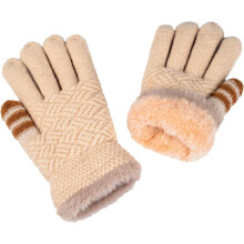 Winter Gloves for Boys Girls - Kids Warm Knit Thermal Cable Knitted Gloves Wool Fleece Lined Mittens for Cold Weather