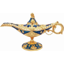 Hourwof Vintage Aladdin Genie -lamppu – sininen, Tuhannen ja yhden yön asurekvisiitta, hää-/juhlakoristeet, toivomusvalo kotiin,