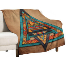 Southwest abstract throw blanket red brown 40x50 inch